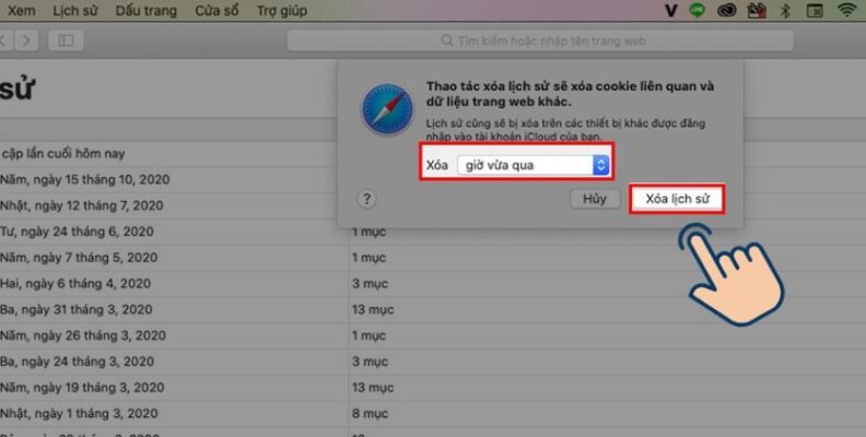 Xóa lịch sử tìm kiếm trên Macbook