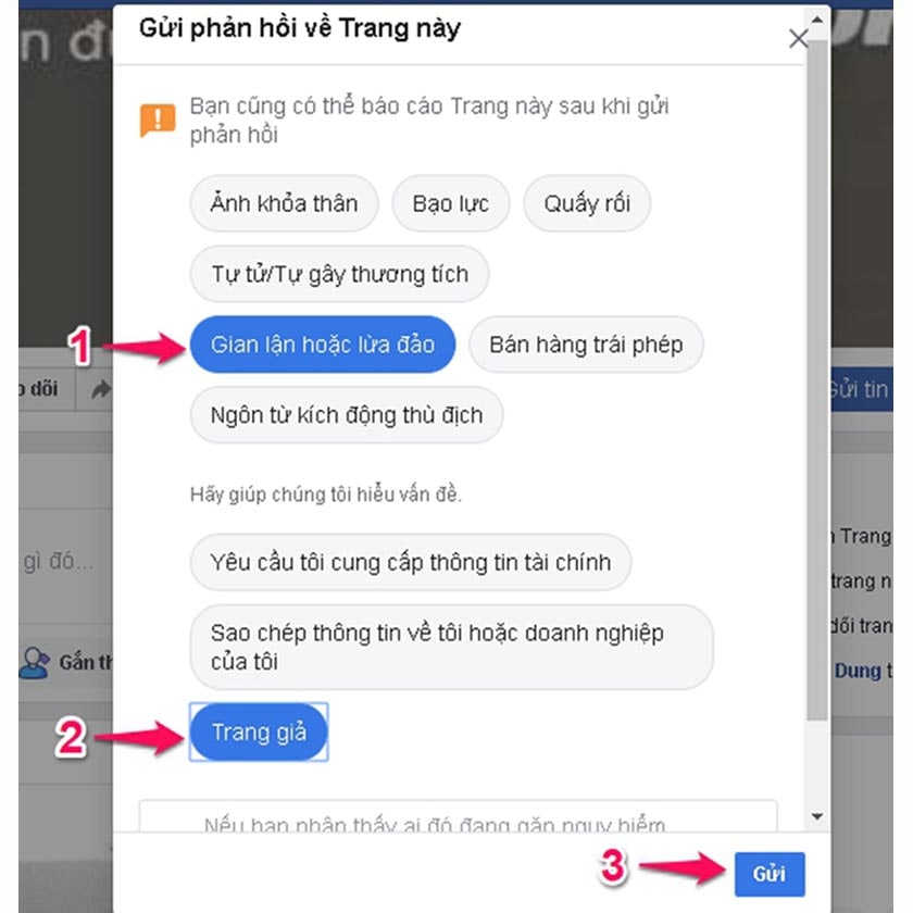 Cách thực hiện report nick Facebook