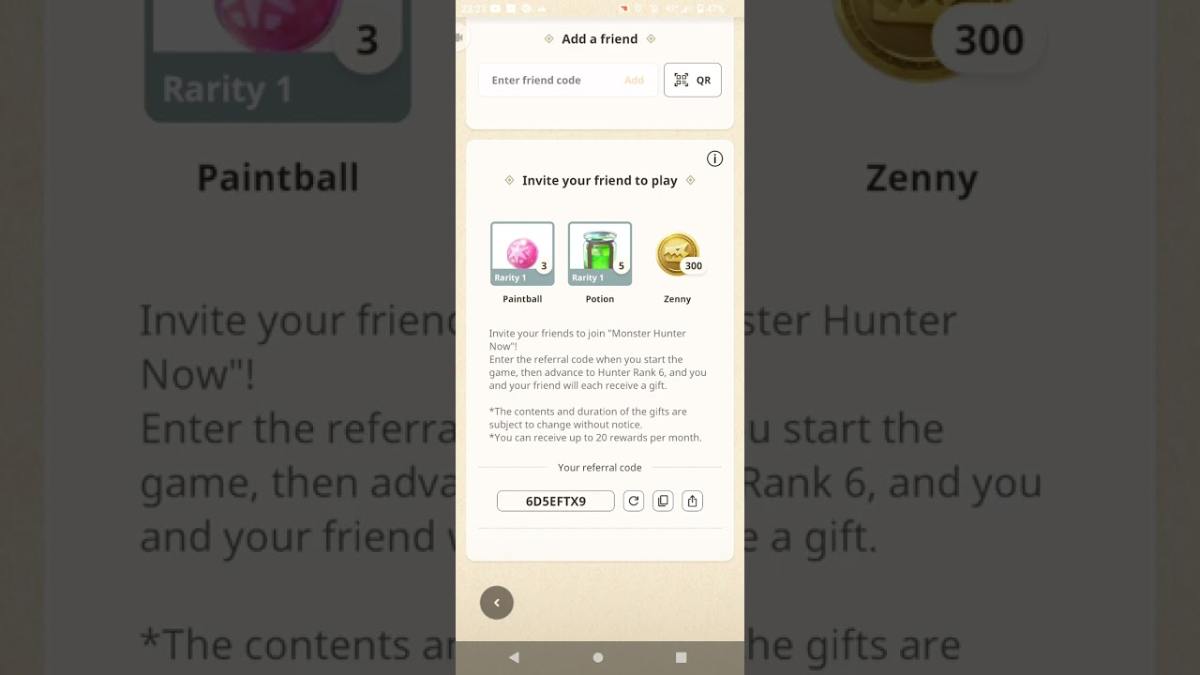 Mã code giới thiệu Monster Hunter Now bao gồm phần thưởng gì? 