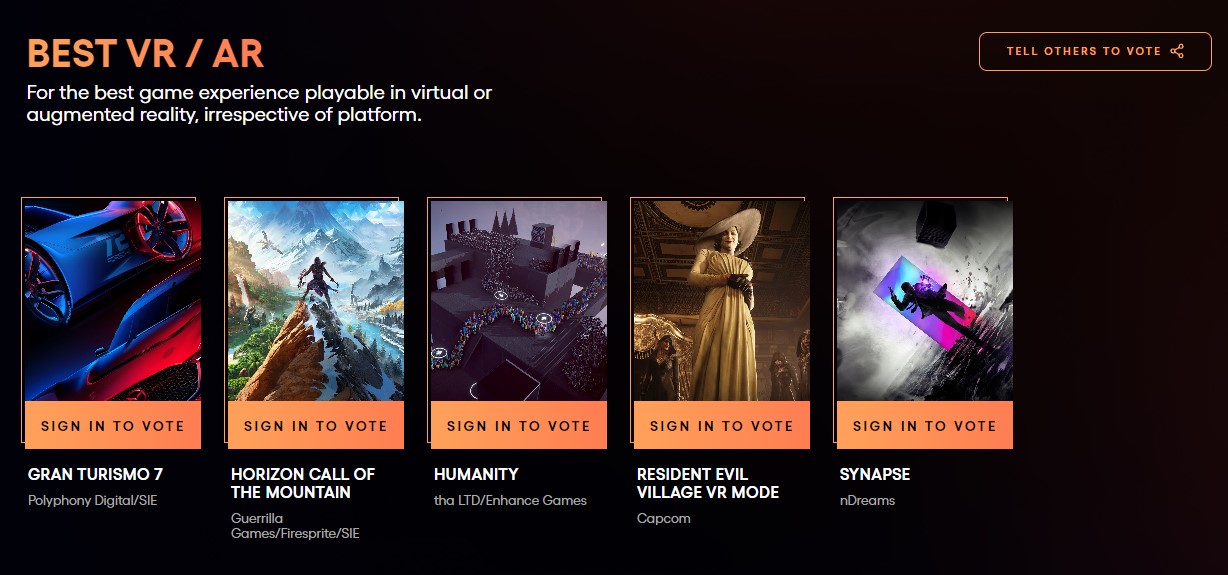 The Game Awards 2023 - Trò chơi VR/AR hay nhất